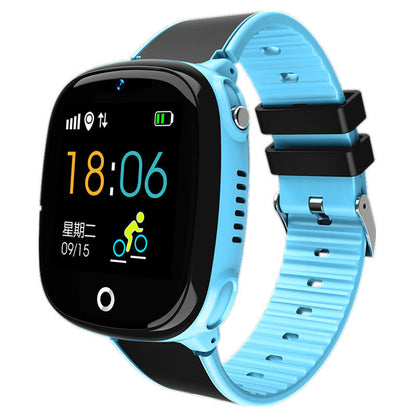 Smartwatch for kids with LCD display and silicone strap.