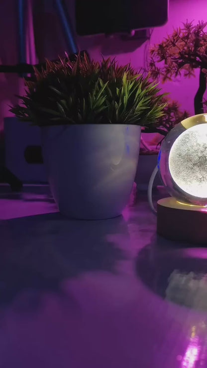 Crystal Ball 3D Inner Carved Solar System Glowing Night Lights Warm Bedside Light Festival And Kid Gift Night Lamp