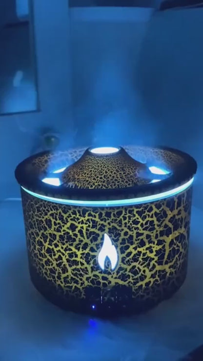 New Creative Ultrasonic Essential Oil Humidifier Volcano Aromatherapy Machine Spray Jellyfish Air Flame Humidifier Diffuser