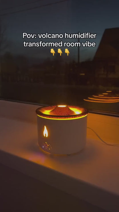 New Creative Ultrasonic Essential Oil Humidifier Volcano Aromatherapy Machine Spray Jellyfish Air Flame Humidifier Diffuser