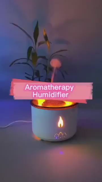 New Creative Ultrasonic Essential Oil Humidifier Volcano Aromatherapy Machine Spray Jellyfish Air Flame Humidifier Diffuser