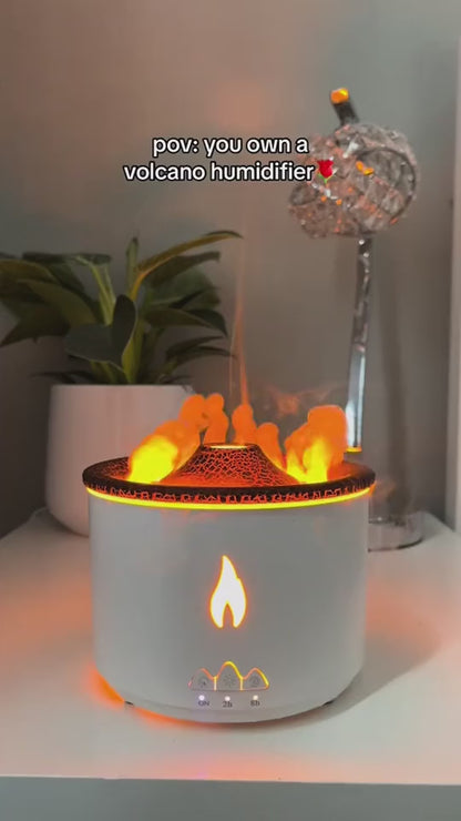 New Creative Ultrasonic Essential Oil Humidifier Volcano Aromatherapy Machine Spray Jellyfish Air Flame Humidifier Diffuser